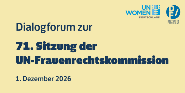 Dialogforum zur 71. Sitzung der UN-Frauenrechtskommission, 1. Dezember 2026